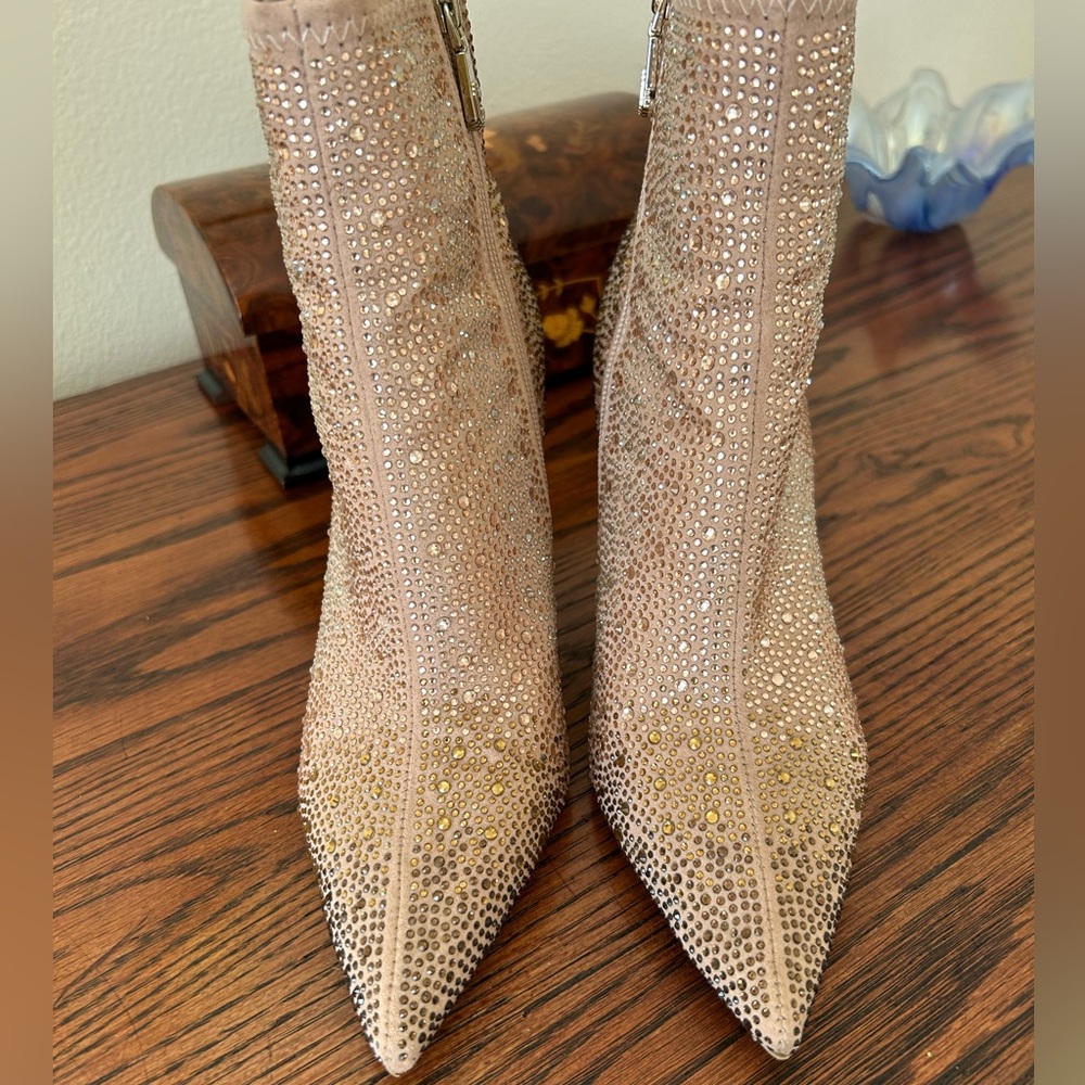 BLING Carvela Ombré Rose Gold Rhinestone Ankle Boots